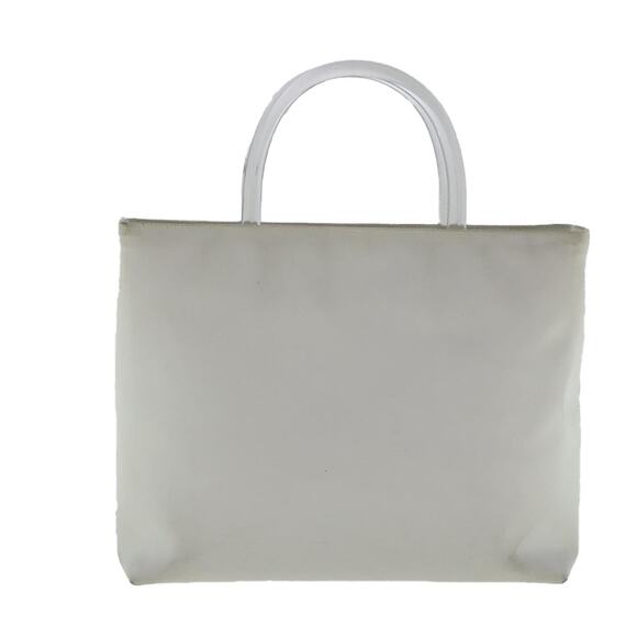 PRADA Hand Bag Enamel Plastic White Clear Silver - Picture 13 of 16